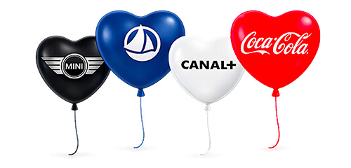 Ballon coeur latex à imprimer