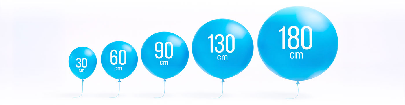 Tailles de ballons disponibles